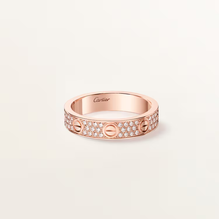 Cartier Rose Gold and Diamond-Paved LOVE Wedding Band