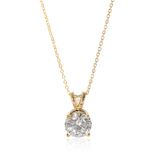 Diamond Solitaire Pendant in 18K Yellow Gold (1.66 CTW)
