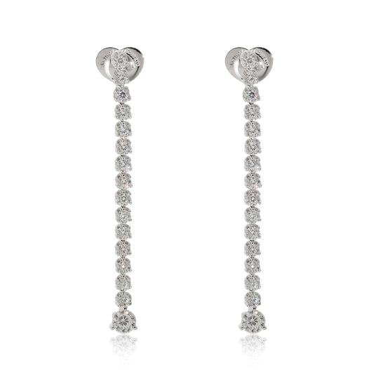 Cento Tulip  Drop Diamond Earrings in 18k White Gold 4 1/5 Ctw