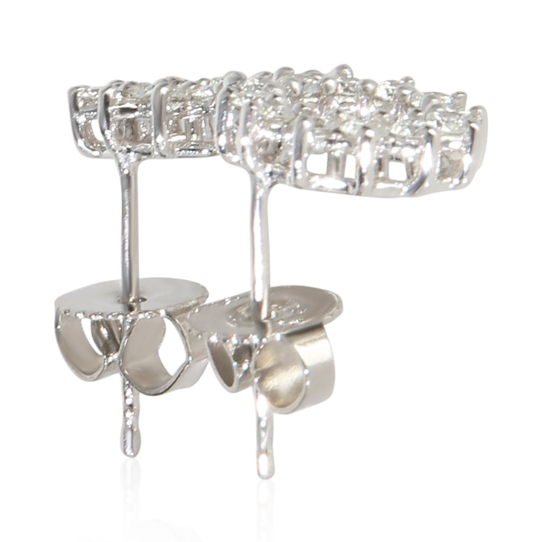 Platinum Diamond Open Circle Earrings