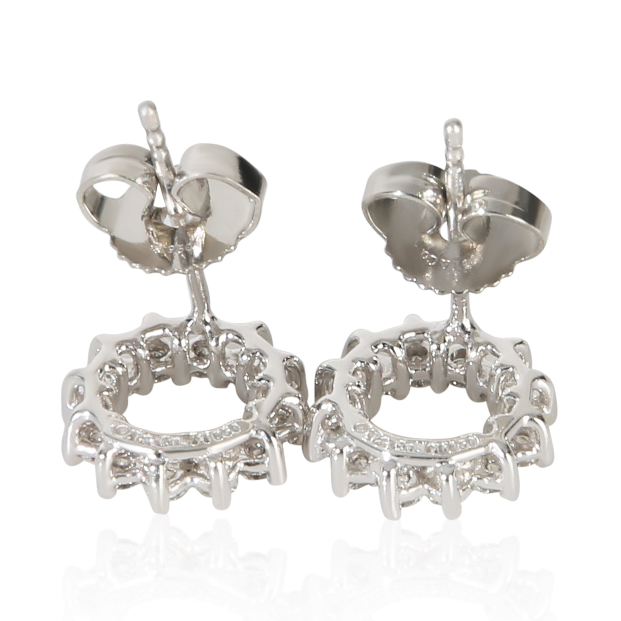Platinum Diamond Open Circle Earrings