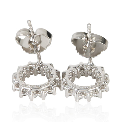 Platinum Diamond Open Circle Earrings