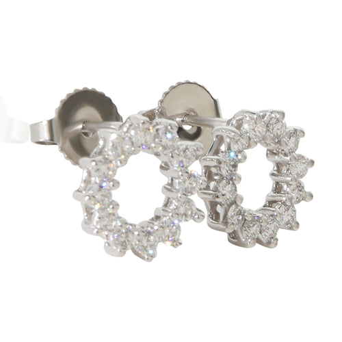 Platinum Diamond Open Circle Earrings
