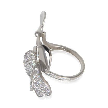 Platinum Diamond Paper Flowers Ring