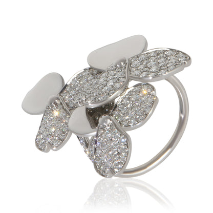 Platinum Diamond Paper Flowers Ring