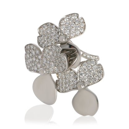 Platinum Diamond Paper Flowers Ring