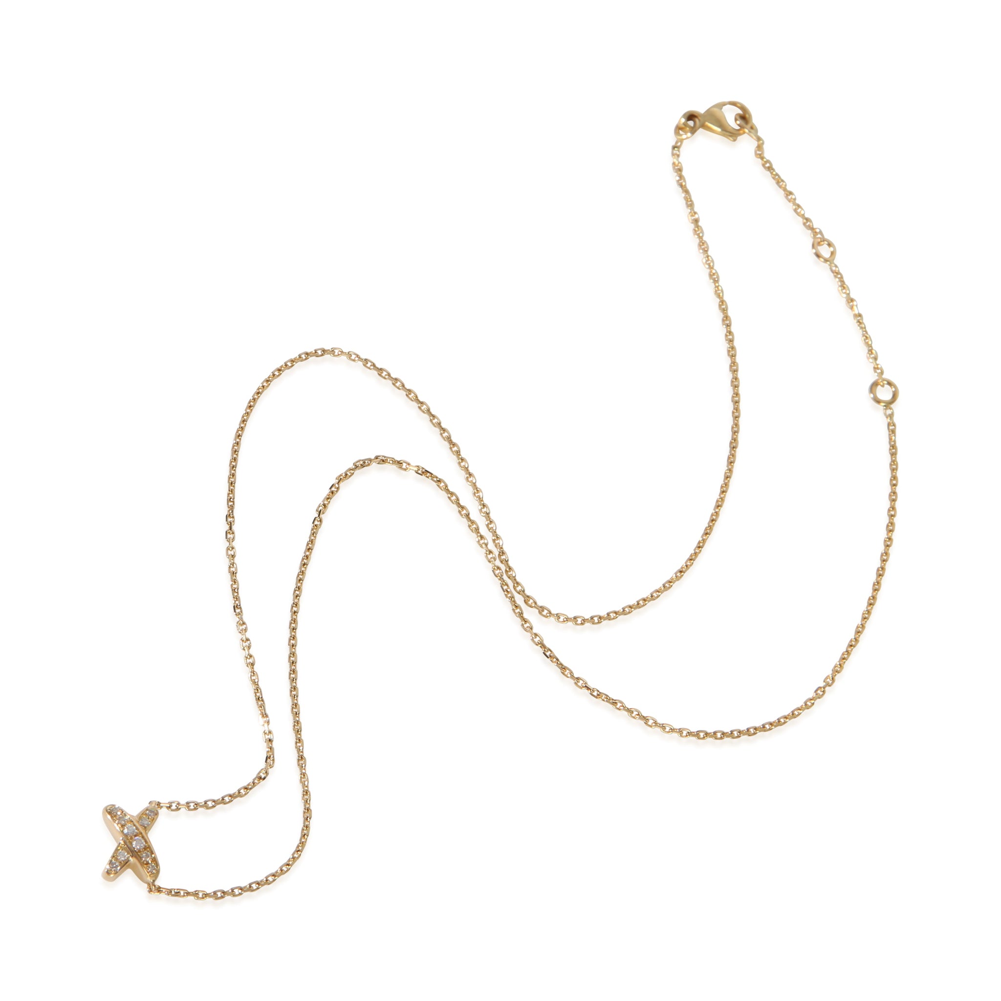 Yellow Gold Diamond Small Model Jeux de Liens Pendant