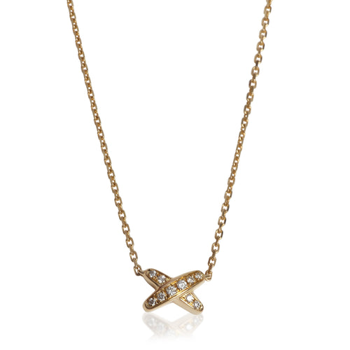 Yellow Gold Diamond Small Model Jeux de Liens Pendant