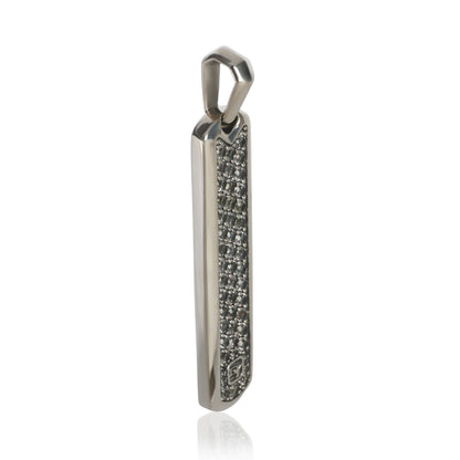Sterling Silver Sapphire Ingot Dog Tag Pendant