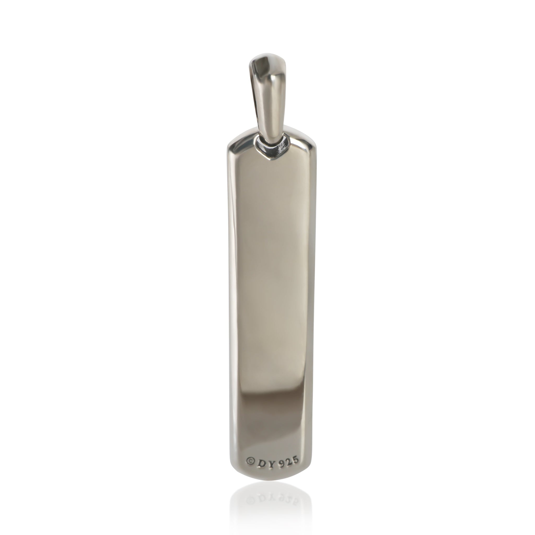 Sterling Silver Sapphire Ingot Dog Tag Pendant