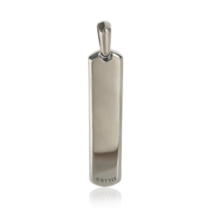 Sterling Silver Sapphire Ingot Dog Tag Pendant
