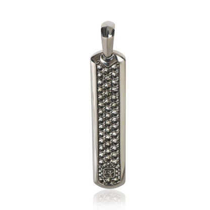 Sterling Silver Sapphire Ingot Dog Tag Pendant
