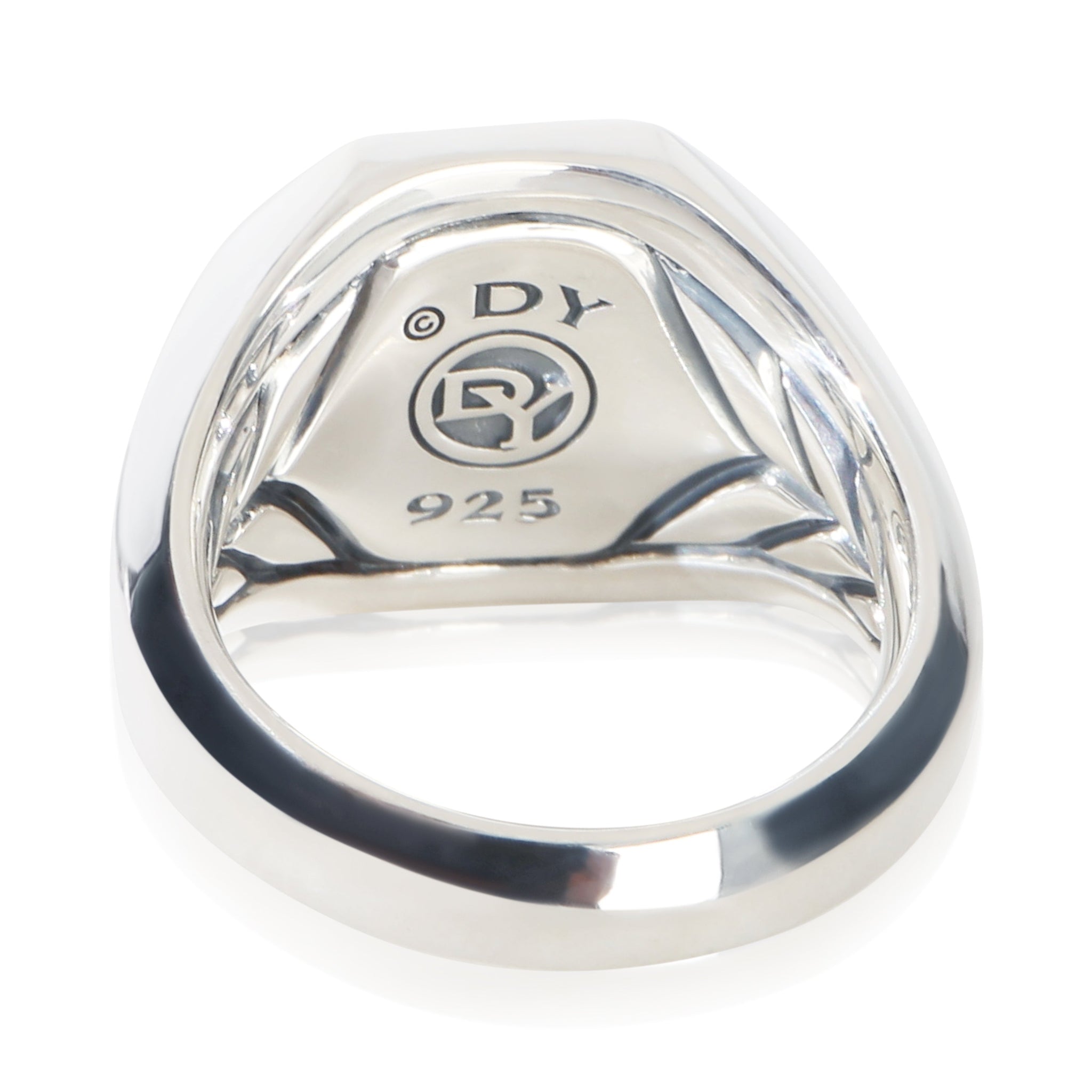 Sterling Silver Onyx Streamline Signet Ring