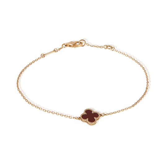 Rose Gold Carnelian Sweet Alhambra Bracelet