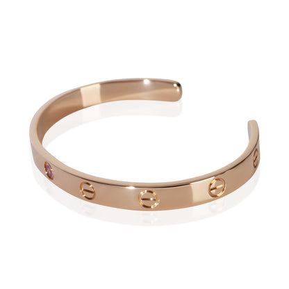 Rose Gold Pink Sapphire Love Cuff Bracelet