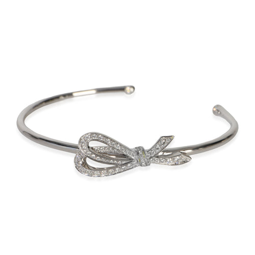White Gold Diamond Bow Cuff Bracelet