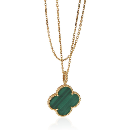 Yellow Gold Malachite Magic Alhambra Necklace