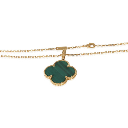 Yellow Gold Malachite Magic Alhambra Necklace