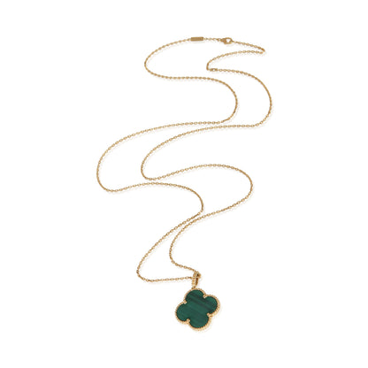 Yellow Gold Malachite Magic Alhambra Necklace