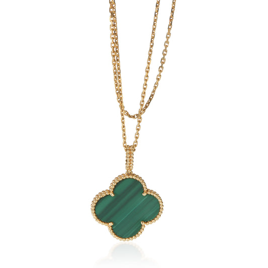 Yellow Gold Malachite Magic Alhambra Necklace