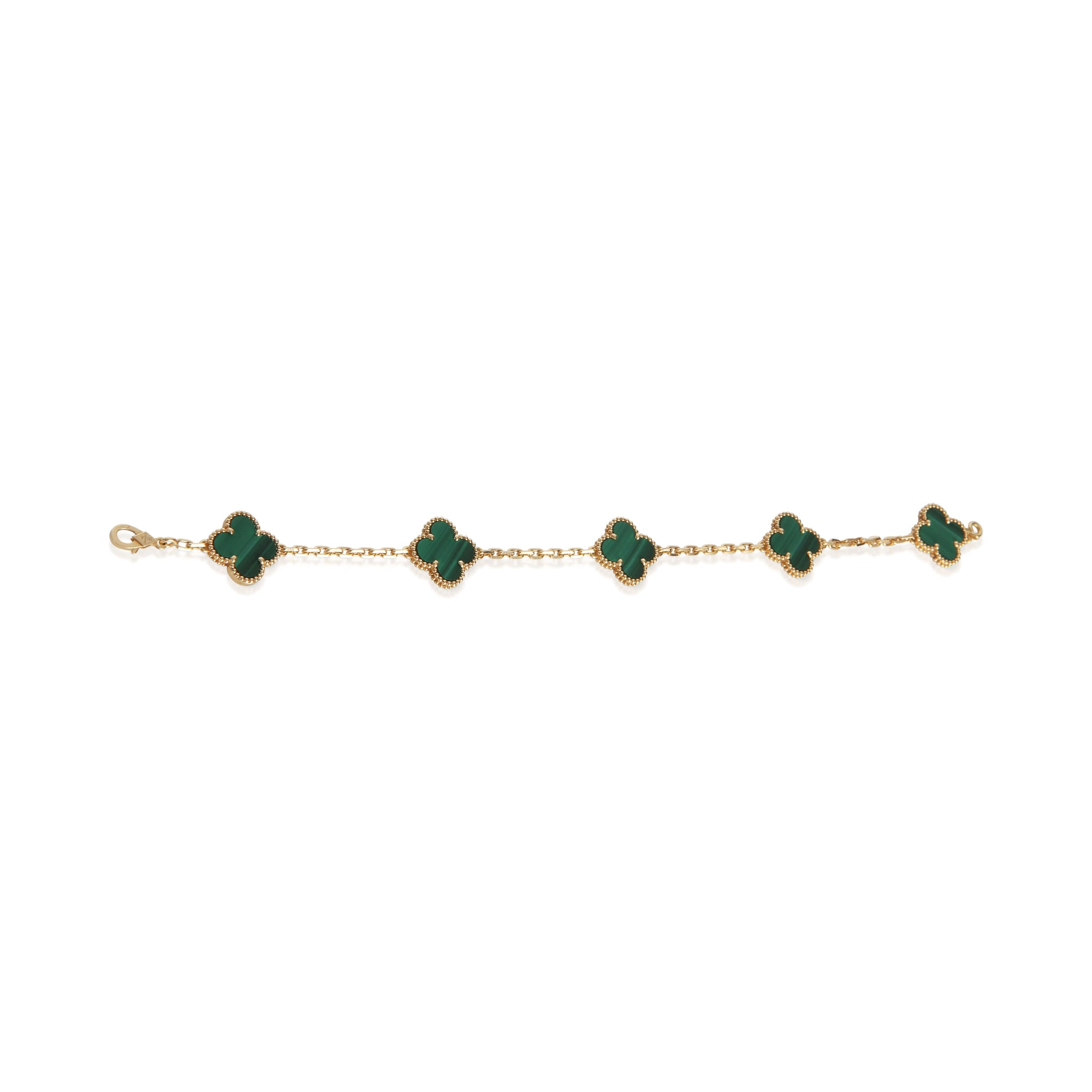 Yellow Gold Malachite Vintage Alhambra Bracelet