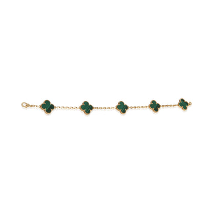 Yellow Gold Malachite Vintage Alhambra Bracelet