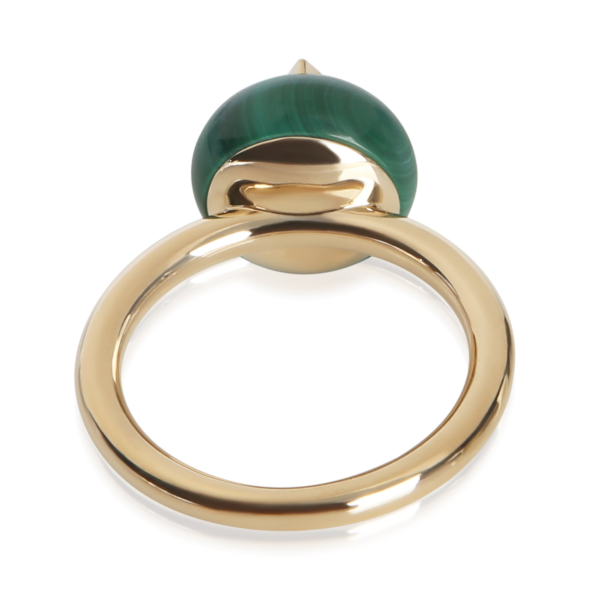 Yellow Gold Malachite and Diamond B Blossom Ring