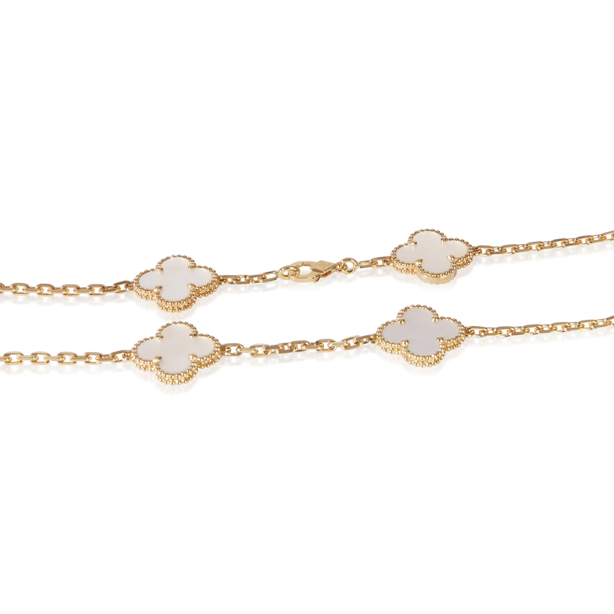 Yellow Gold Mother Of Pearl Vintage Alhambra Necklace