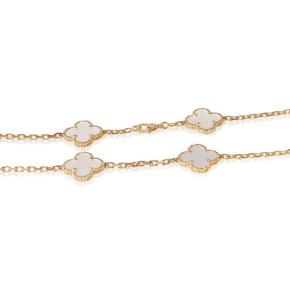Yellow Gold Mother Of Pearl Vintage Alhambra Necklace