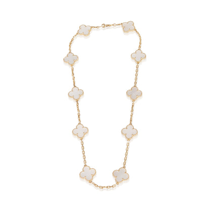 Yellow Gold Mother Of Pearl Vintage Alhambra Necklace