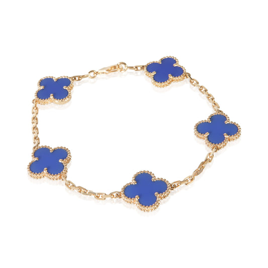Yellow Gold Agate Vintage Alhambra Bracelet