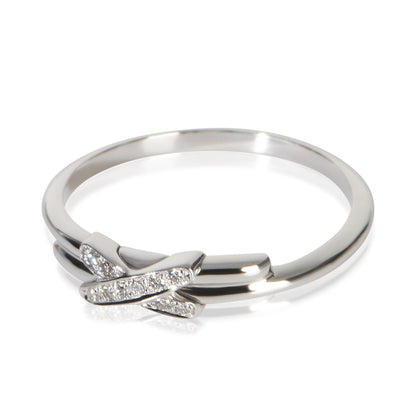 White Gold Diamond Jeux de Liens Ring