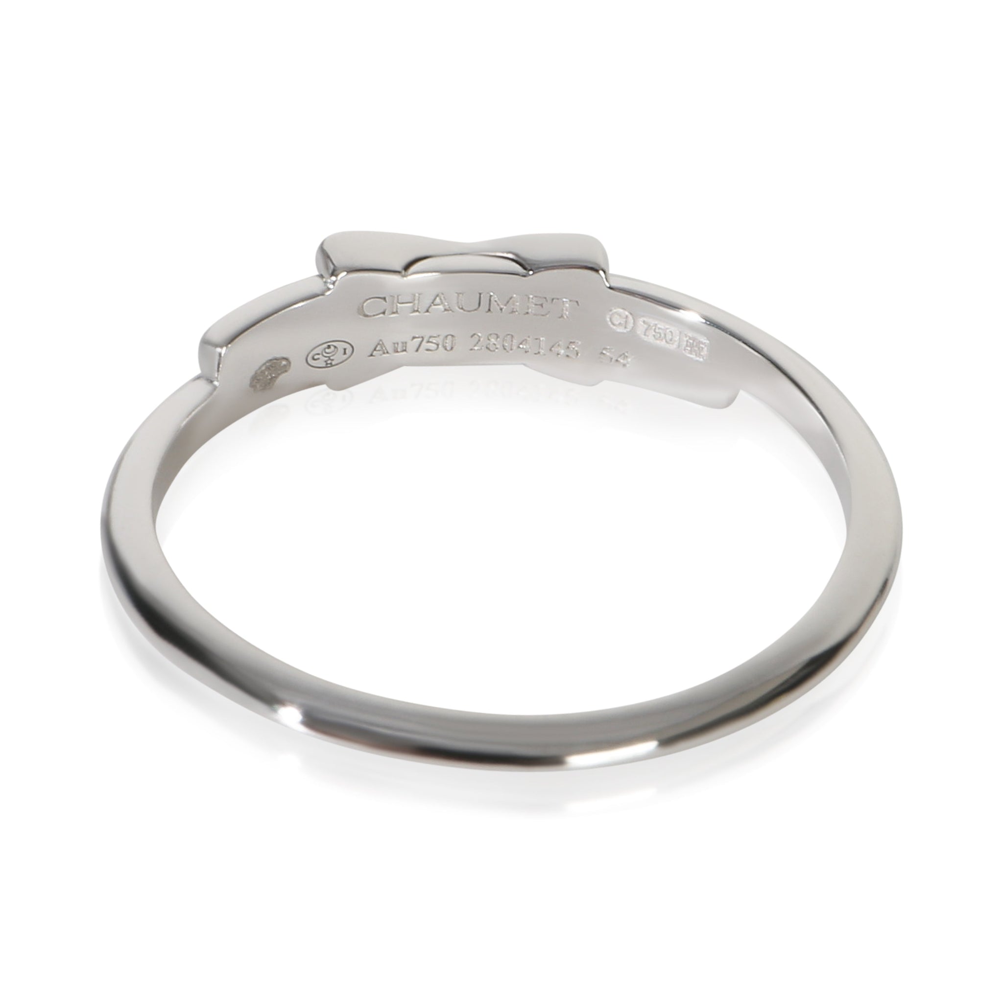 White Gold Diamond Jeux de Liens Ring