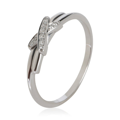 White Gold Diamond Jeux de Liens Ring