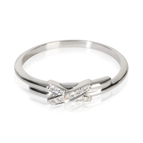 White Gold Diamond Jeux de Liens Ring
