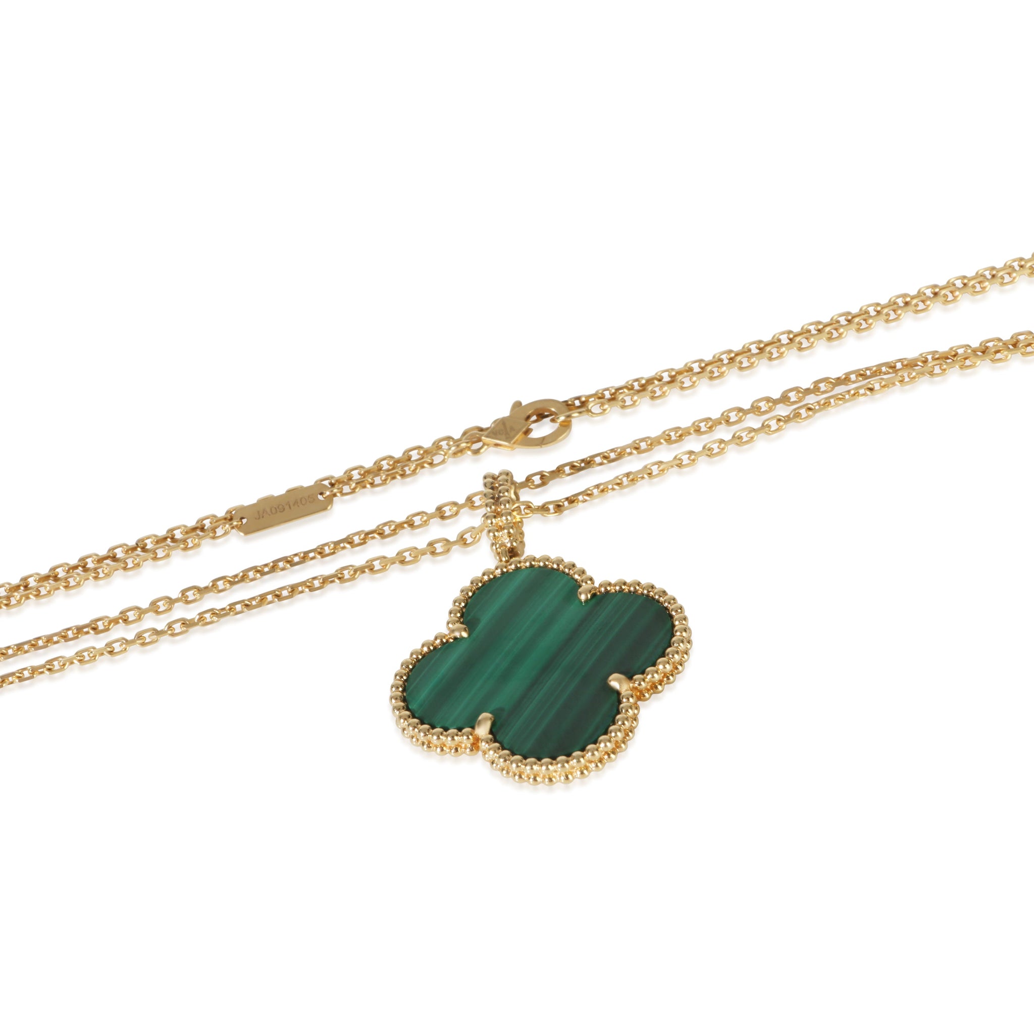 Yellow Gold Malachite Magic Alhambra Necklace