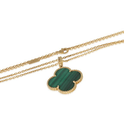 Yellow Gold Malachite Magic Alhambra Necklace