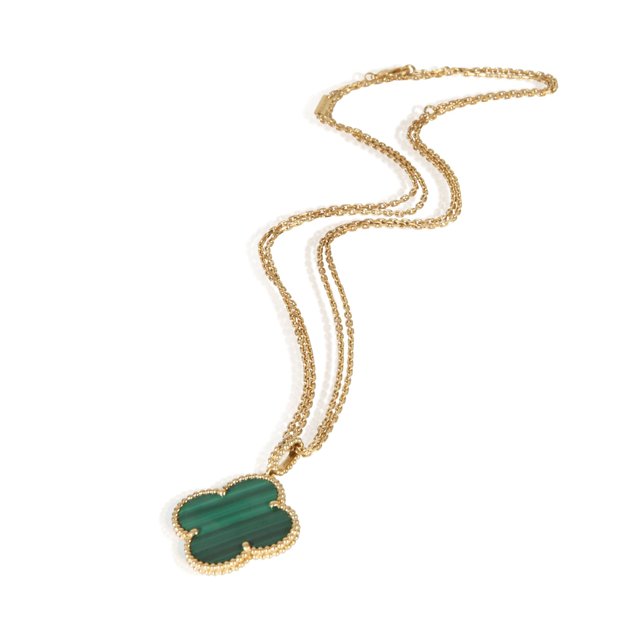 Yellow Gold Malachite Magic Alhambra Necklace