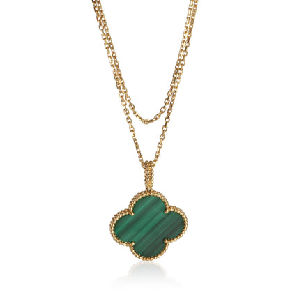 Yellow Gold Malachite Magic Alhambra Necklace
