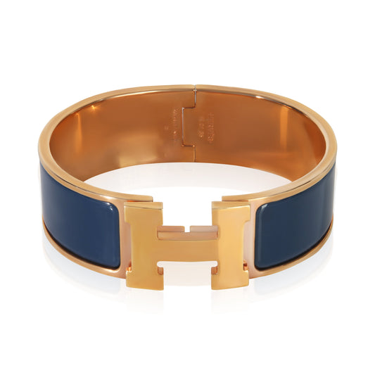 Gold-Plated  Clic Clac In Bleu Biarritz Bracelet