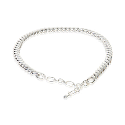 Sterling Silver  Sculpted Cable Necklace