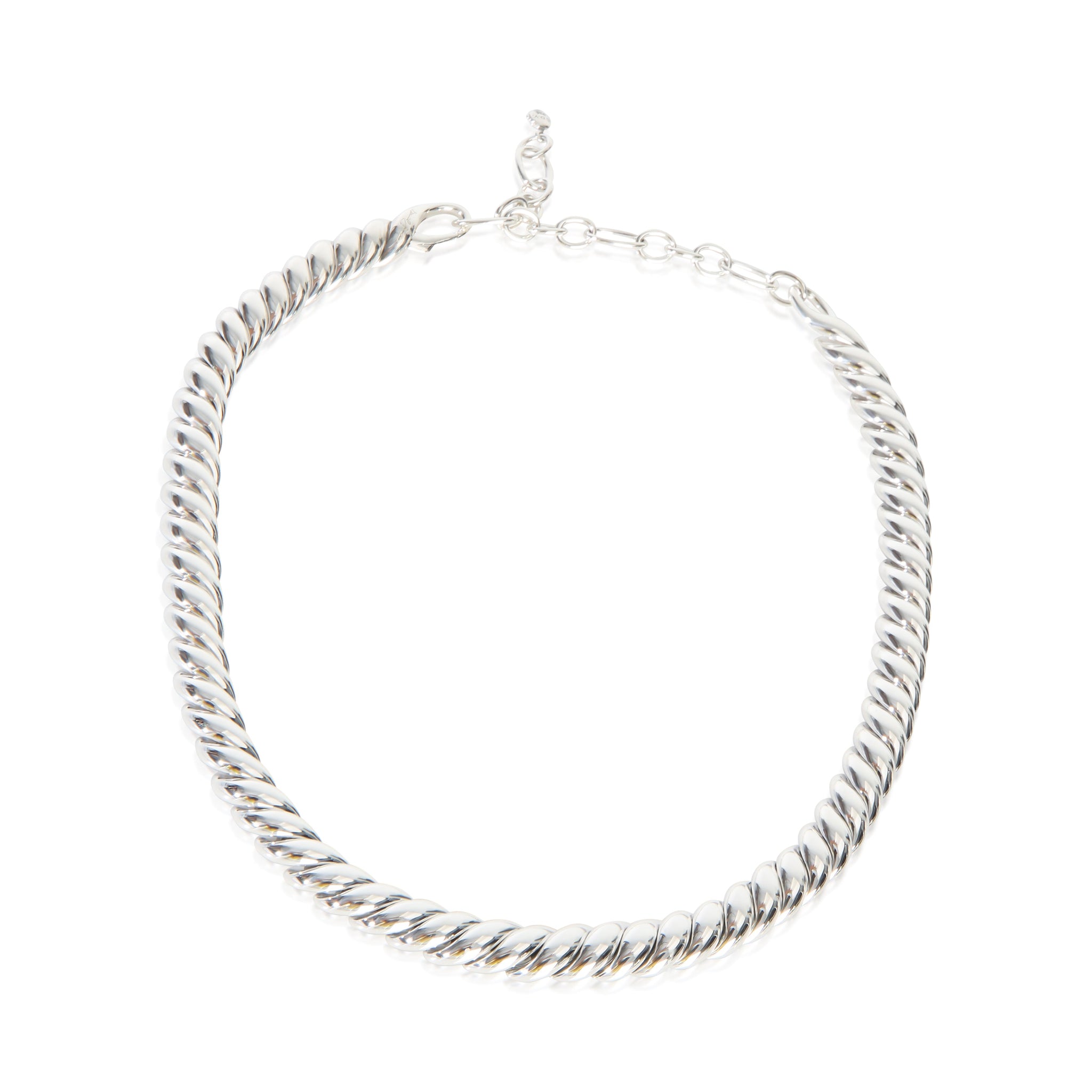 Sterling Silver  Sculpted Cable Necklace