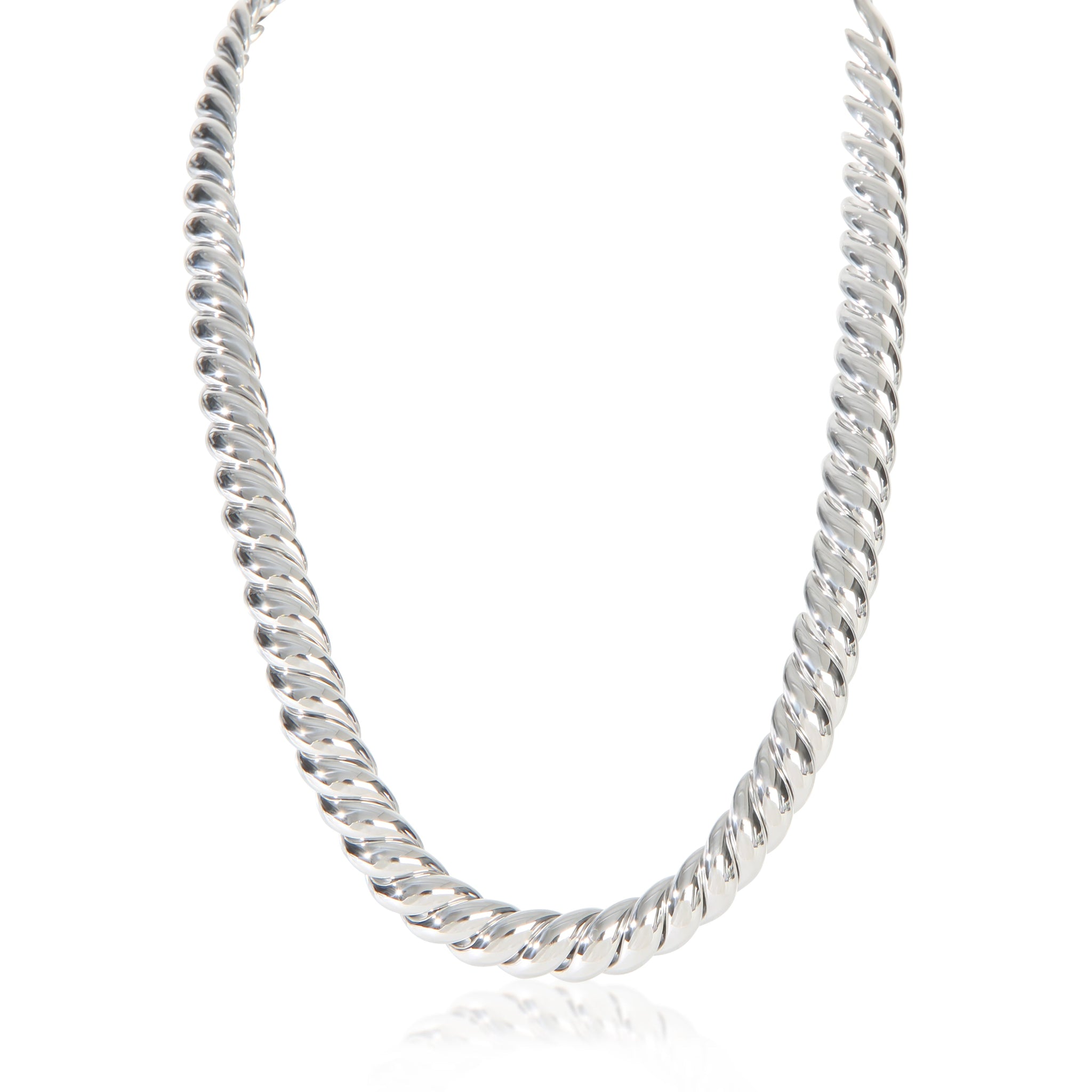 Sterling Silver  Sculpted Cable Necklace