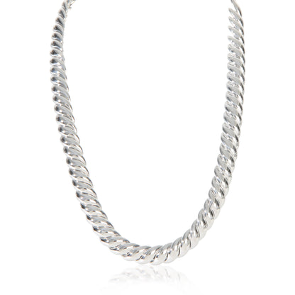 Sterling Silver  Sculpted Cable Necklace
