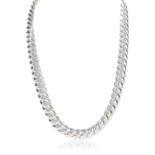 Sterling Silver  Sculpted Cable Necklace