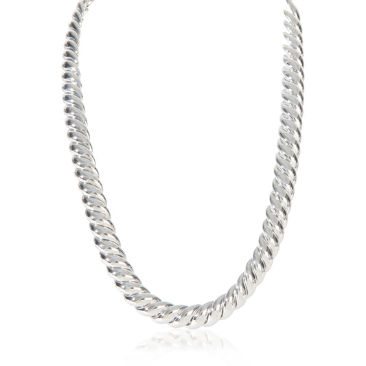 Sterling Silver  Sculpted Cable Necklace