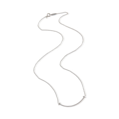White Gold Diamond Small Model Tiffany T Smile Necklace