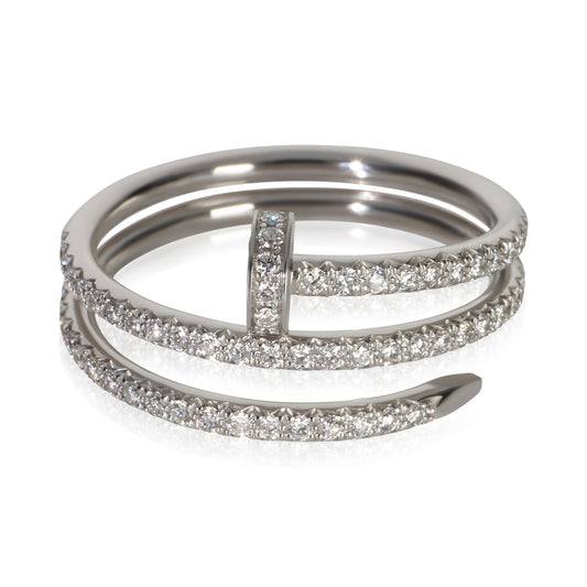 White Gold Diamond Small Model Double Juste Un Clou Ring