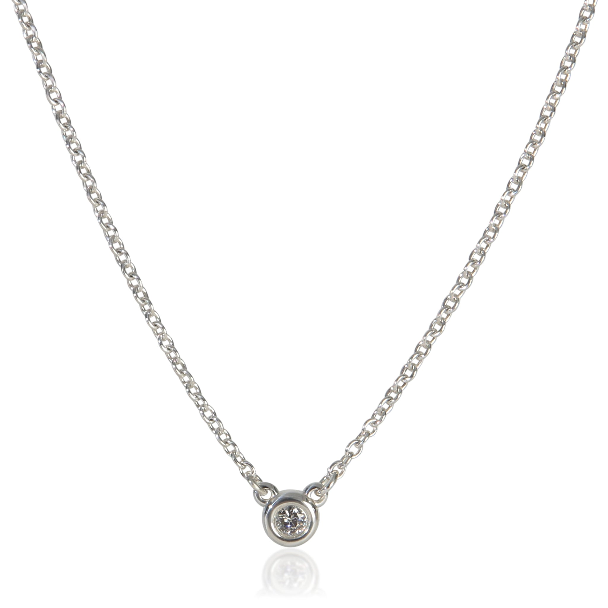 Sterling Silver Diamond Elsa Peretti Diamond By The Yard Pendant