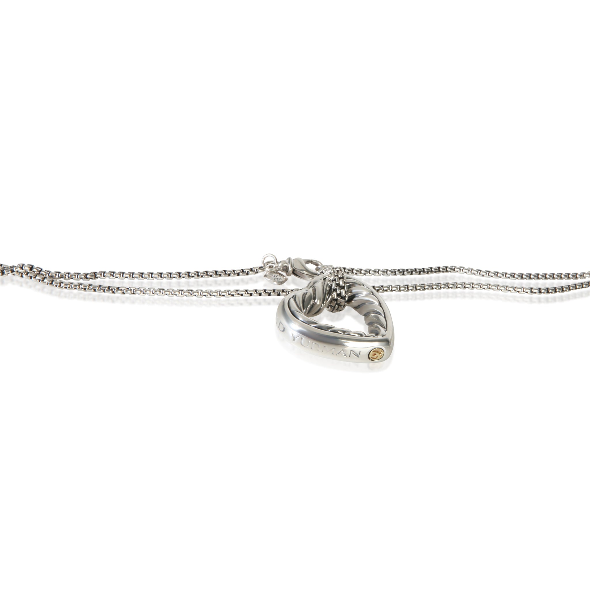 Sterling Silver Cable Heart Necklace